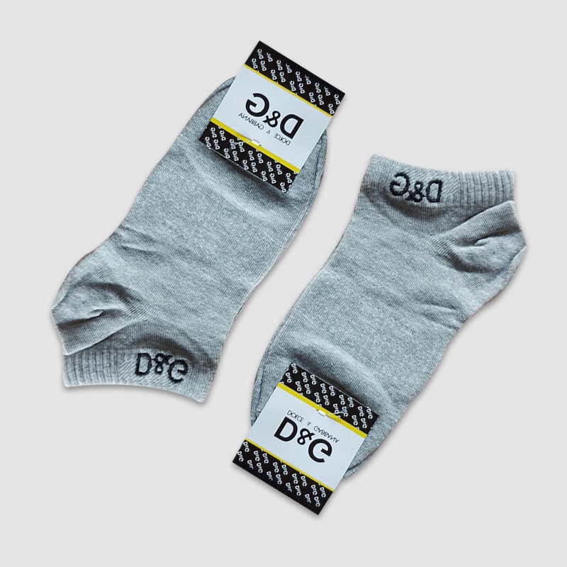 جوراب مچی زنانه فانی ساکس طرح D&G - طوسی