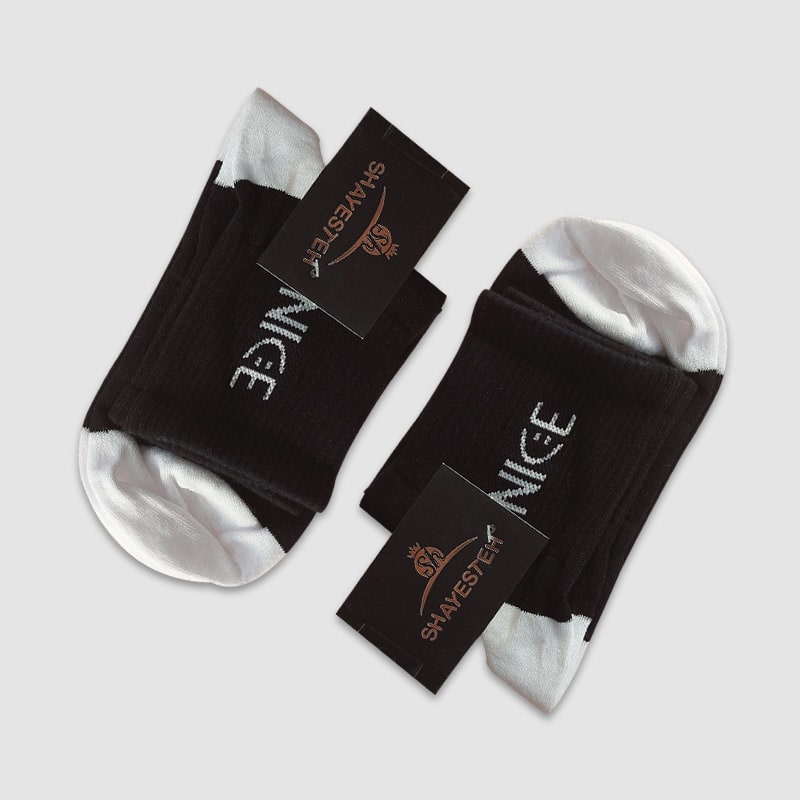 جوراب نیم ساق زنانه طرح nice - مشکی