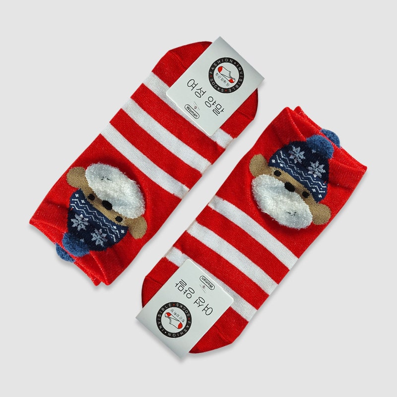 جوراب مچی زنانه طرح عروسکی کریسمسی - طرح4