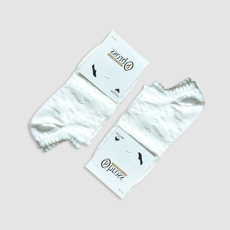 جوراب زیر قوزک زنانه طرح سوزنی bross - شیری