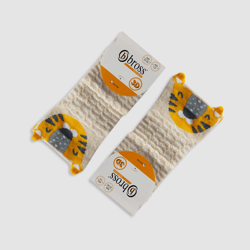 جوراب مچی دخترانه طرح حیوانات گوشدار Bross - طرح3