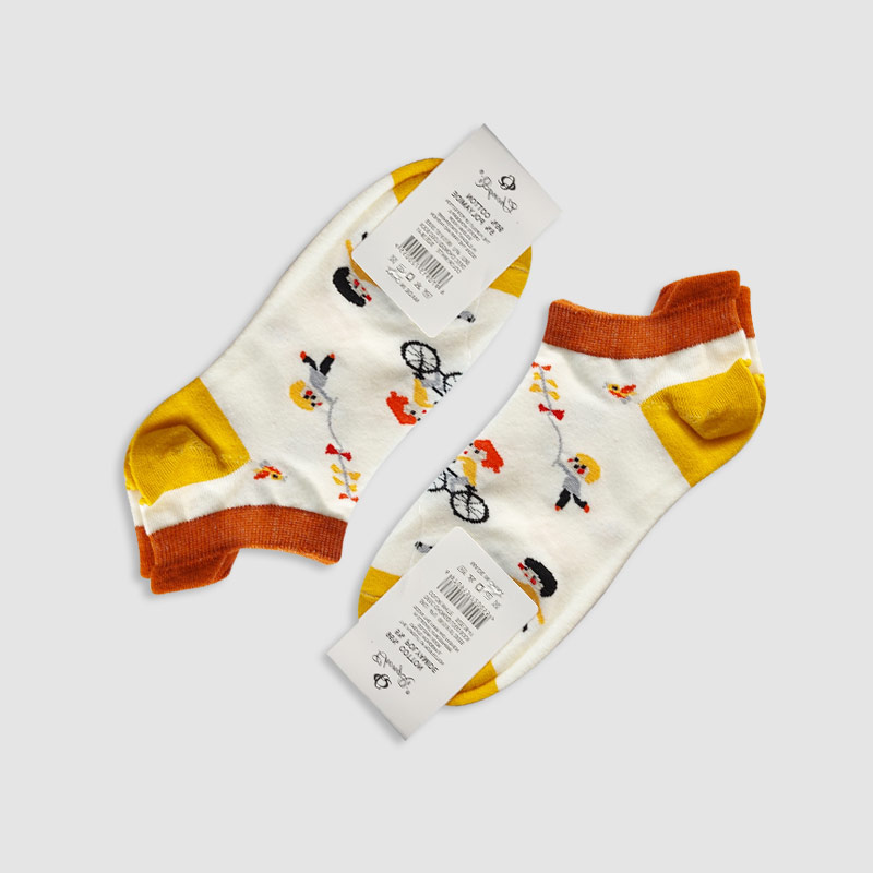 جوراب مچی 3 پاشنه زنانه طرح عروسکی و میوه  - طرح1