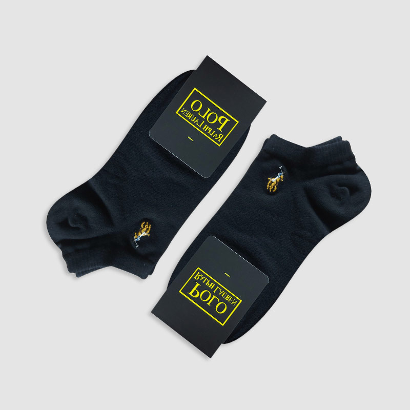 جوراب مچی مردانه بغل گلدوزی شده polo - مشکی