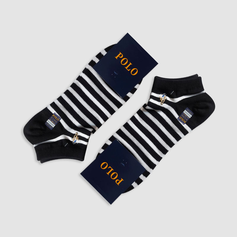 جوراب مچی مردانه راه راه polo - مشکی