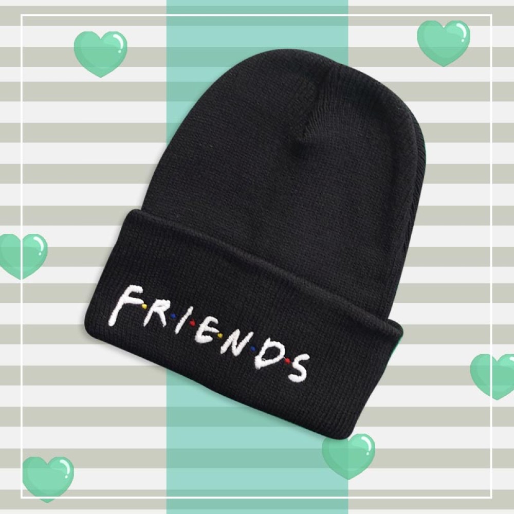 کلاه تک بافت اسپرت گلدوزی شده مشکی Friends