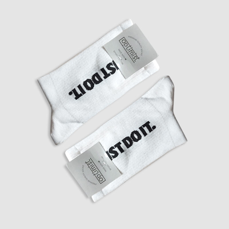 جوراب ساقدار اسپرت طرح just do it‎‎ - سفید