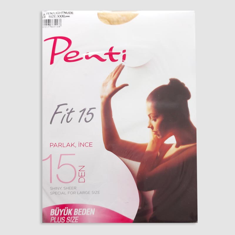 جوراب شلواری شیشه ای سایز بزرگ نمره 15 penti‎‎ - رنگ پا روشن