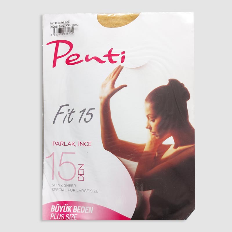 جوراب شلواری شیشه ای سایز بزرگ نمره 15 penti‎‎ - رنگ پا برنز