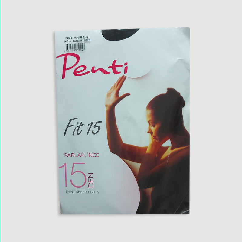 جوراب شلواری شیشه ای سایز Xl نمره 15 penti‎‎ - مشکی