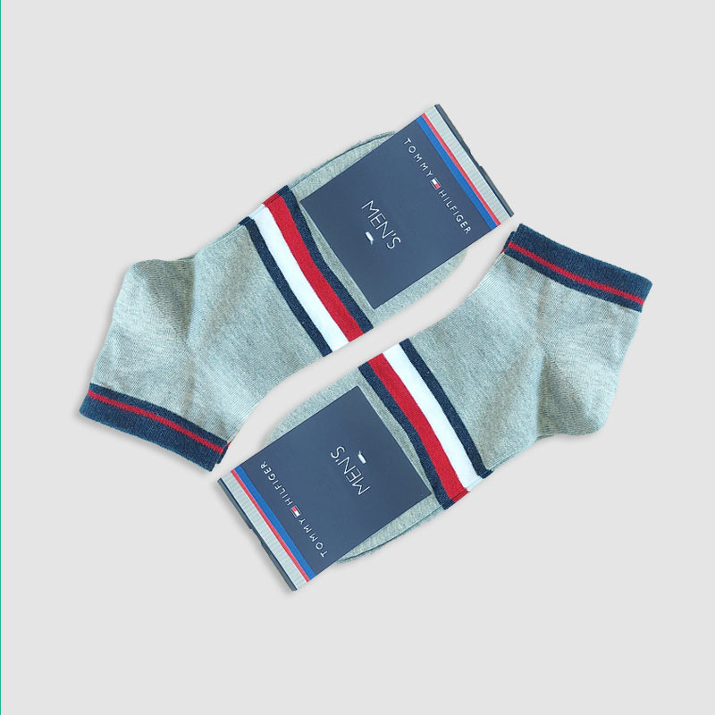 جوراب مچی مردانه وسط رنگی Tommy‎‎ - طوسی ملانژ