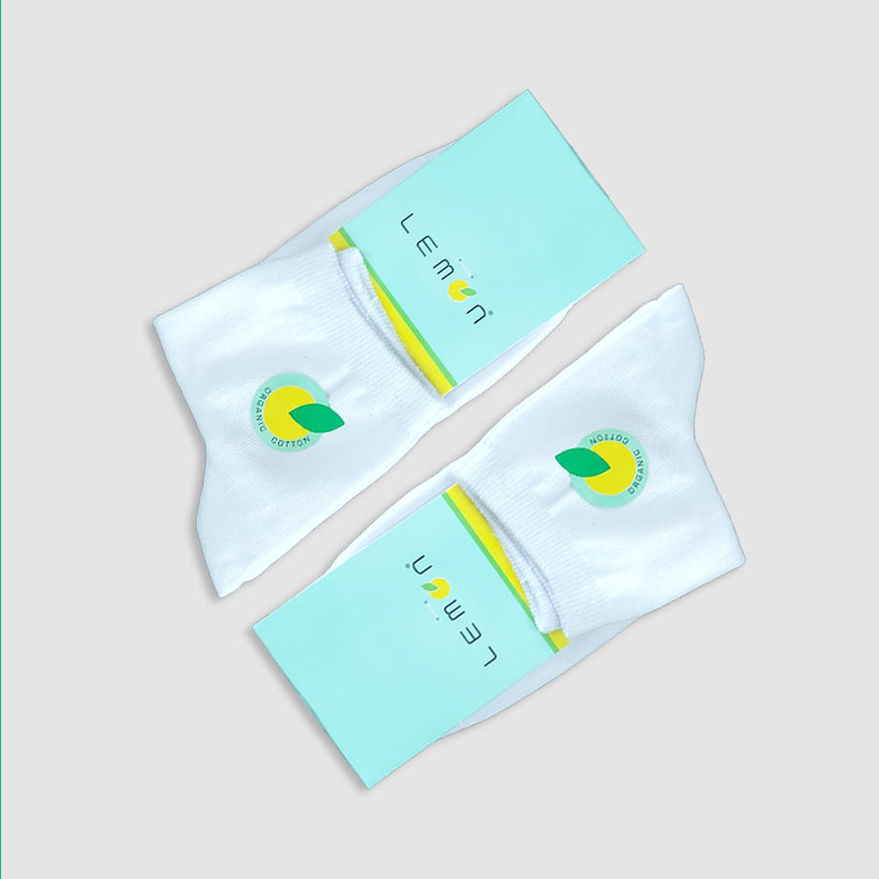 جوراب نیم ساق تک رنگ ساده Lemon‎‎ - سفید