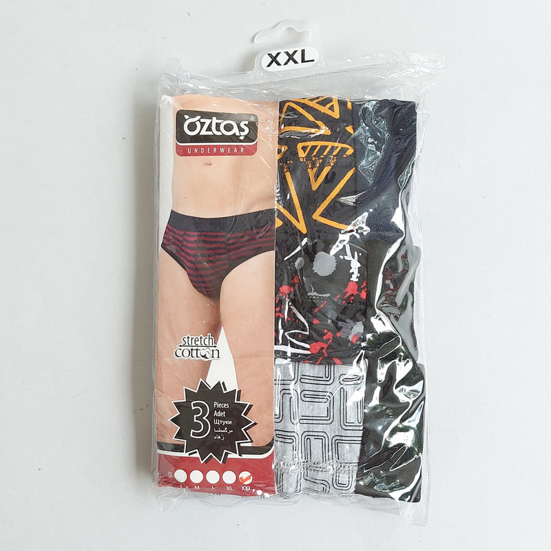 پک 3 عددی شورت اسلیپ کش پهن Oztas - سایز XXL