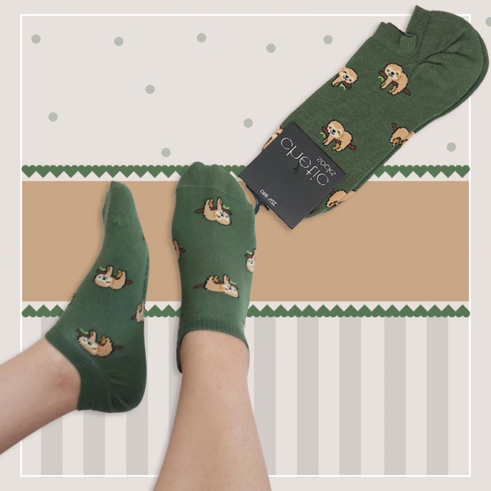 جوراب زیر قوزک زنانه چتیک طرح خرس تنبل‎
