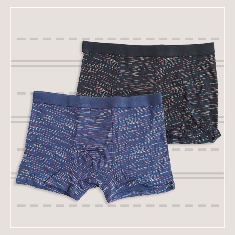 پک 2 عددی شورت پادار مردانه طرح خط دار رنگی‎