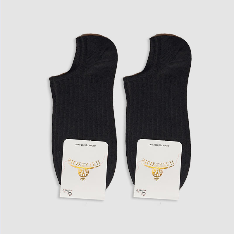 جوراب زیر قوزک زنانه طرح برجسته کبریتی‎  - مشکی