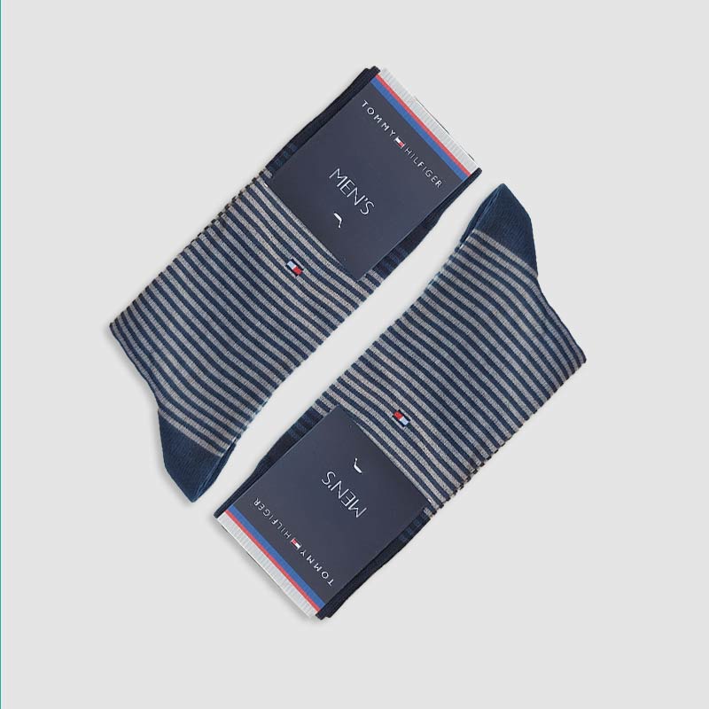 جوراب کلاسیک مردانه طرح راه راه کبریتی Tommy‎ - رنگ1
