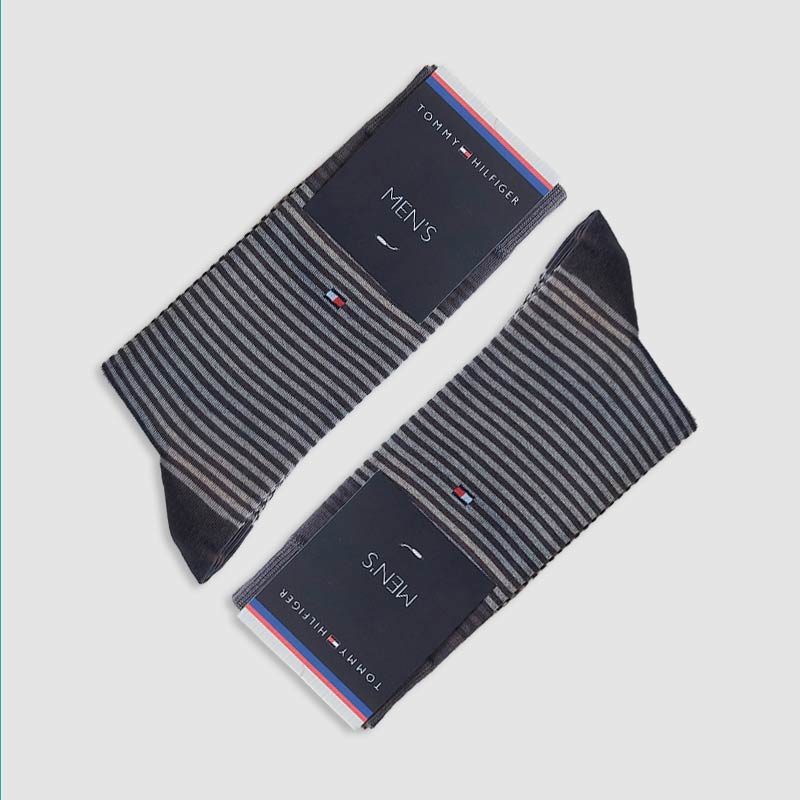 جوراب کلاسیک مردانه طرح راه راه کبریتی Tommy‎ - رنگ2