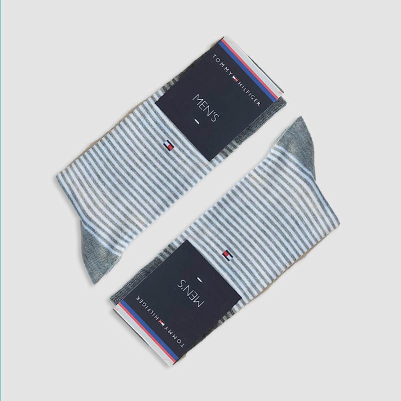جوراب کلاسیک مردانه طرح راه راه کبریتی Tommy‎ - رنگ3