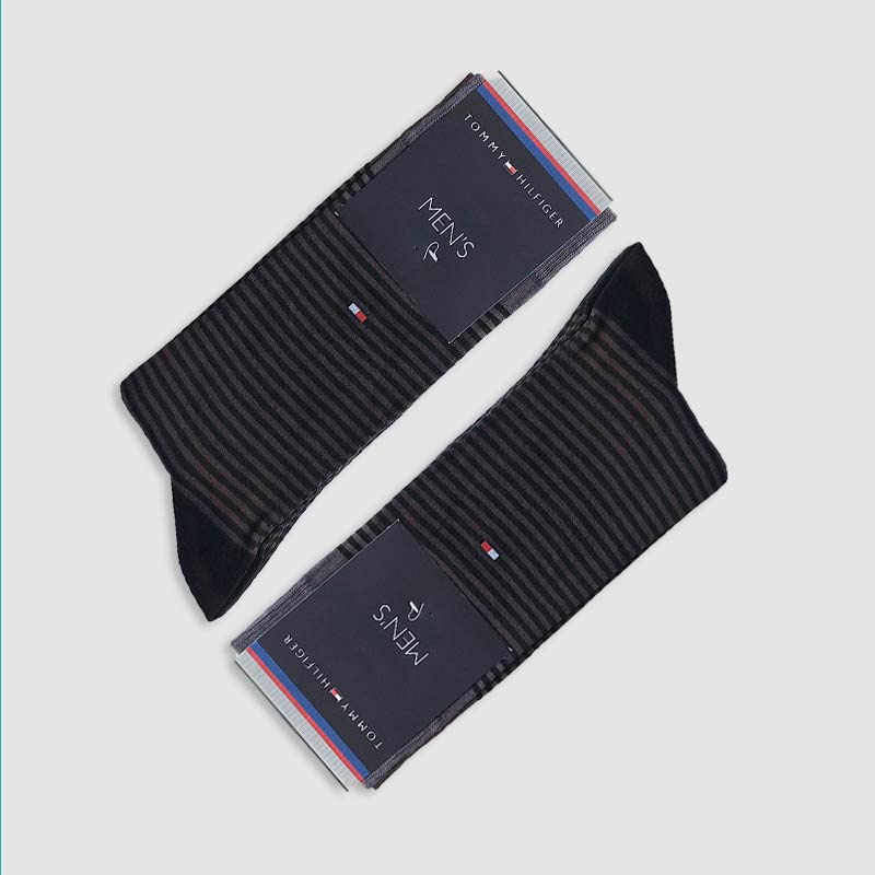 جوراب کلاسیک مردانه طرح راه راه کبریتی Tommy‎ - رنگ5