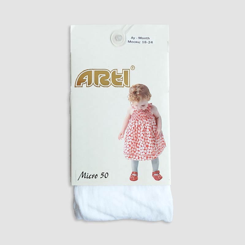 جوراب شلواری نوزادی نازک Arti ترک‎ - سفید