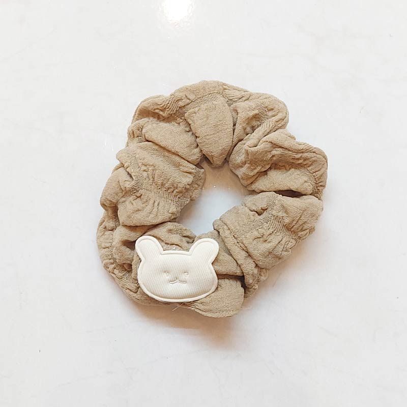 کش موی پارچه ای چروک طرح تدی‎ - کرم
