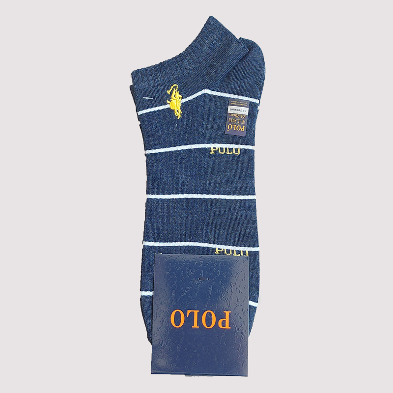 جوراب مچی مردانه گلدوذی شده راه راه polo