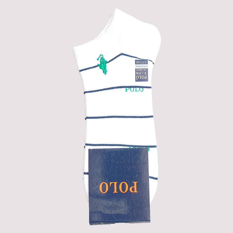 جوراب مچی مردانه گلدوذی شده راه راه polo