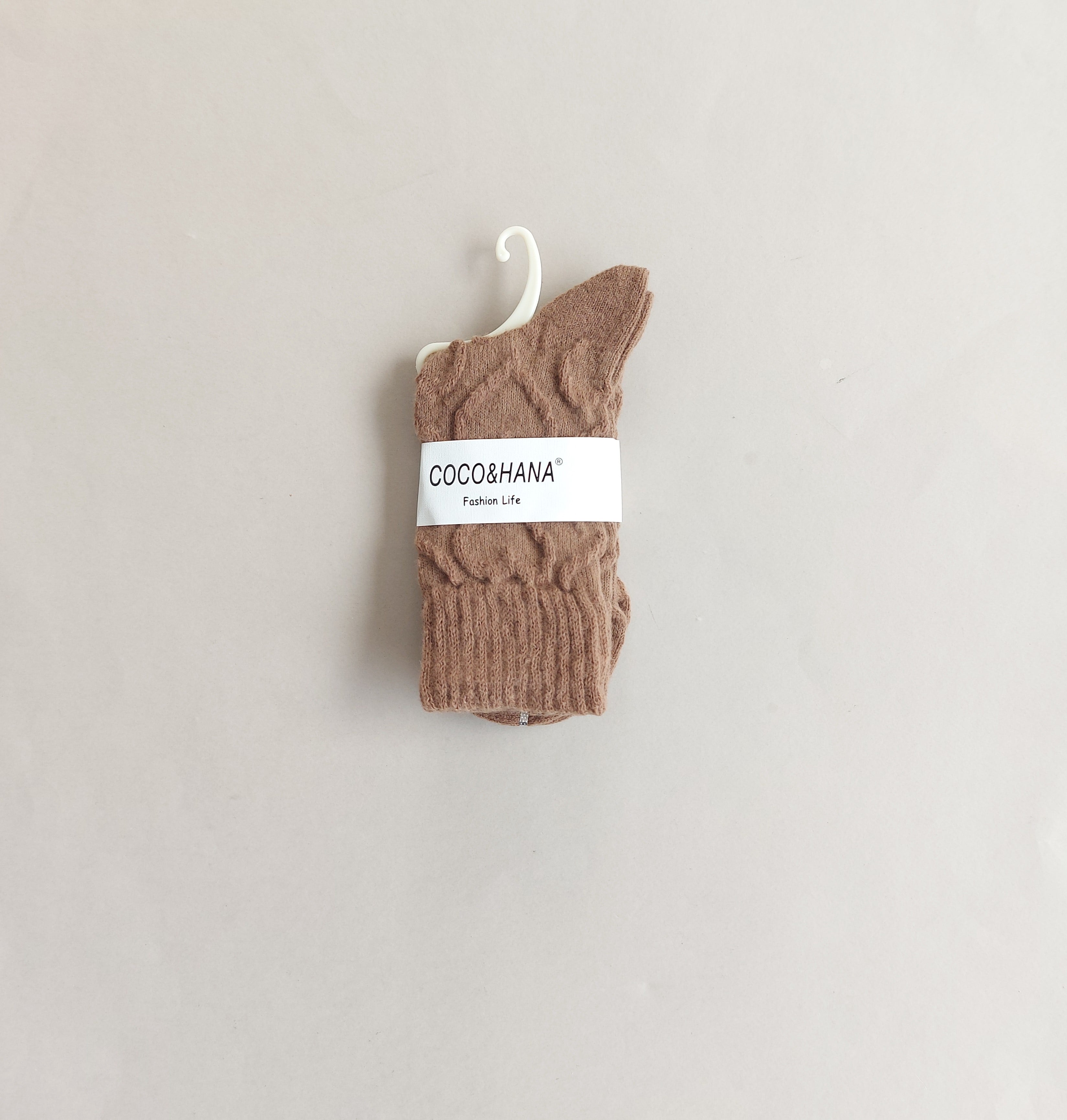 جوراب ساقدار پشمی زنانه طرح مارپیچ Coco