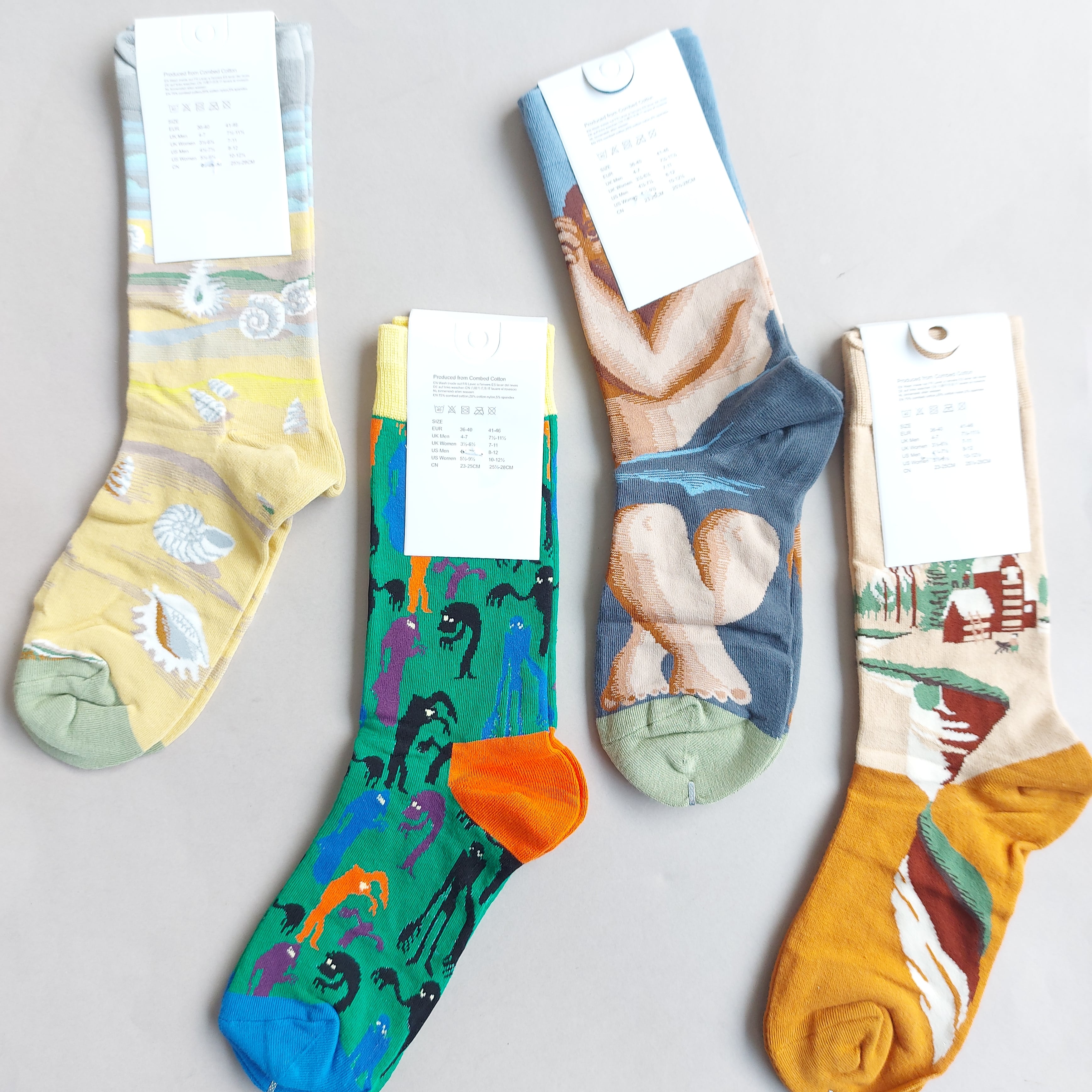 جوراب ساقدار زنانه طرحدار نقاشی هنری کالکشن 05